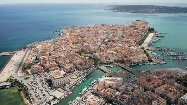 Ortygia Island, Historical Centre of the City Of Syracuse, Sicily In Italy. - aerial